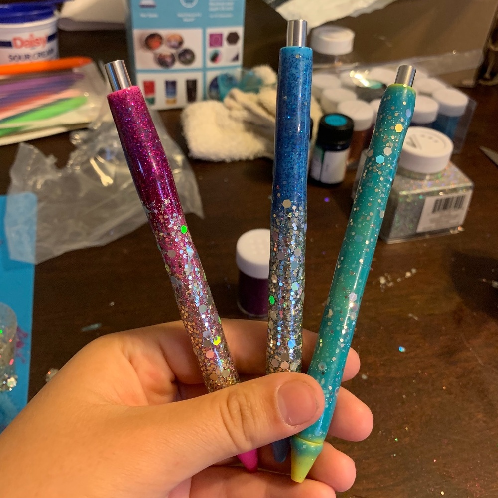 Glitter epoxy pens 🖊
